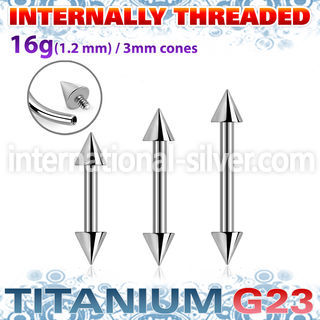 ubbecn3i titanium internal barbell 3mm cones