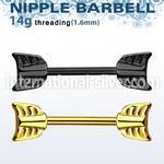 nptsh7 straight barbells anodized surgical steel 316l nipple