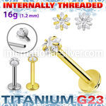 ulbin57 titanium g23 labret 16g star cz prong set internal